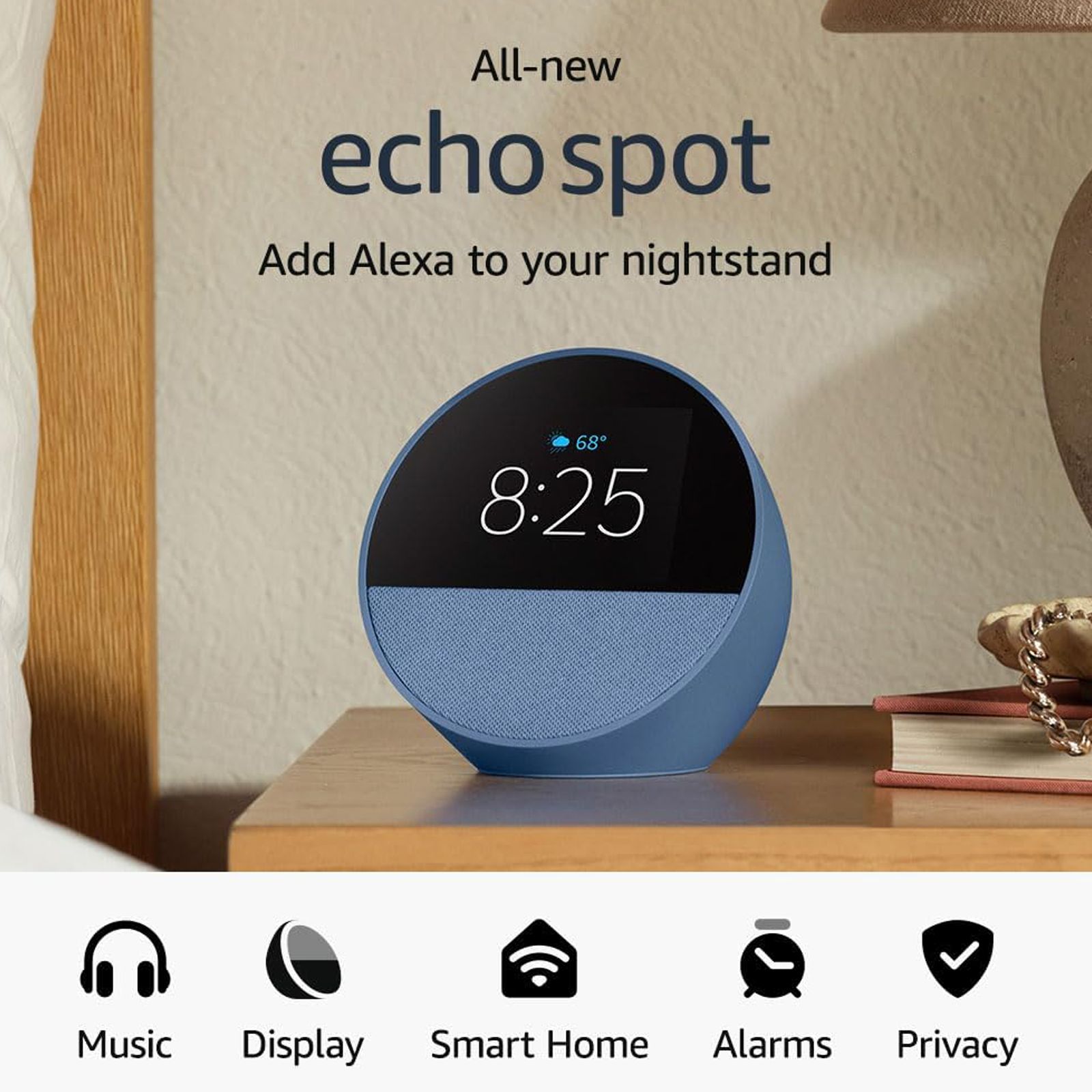 Buy amazon Echo Spot with Built-in Alexa Smart Wi-Fi Speaker